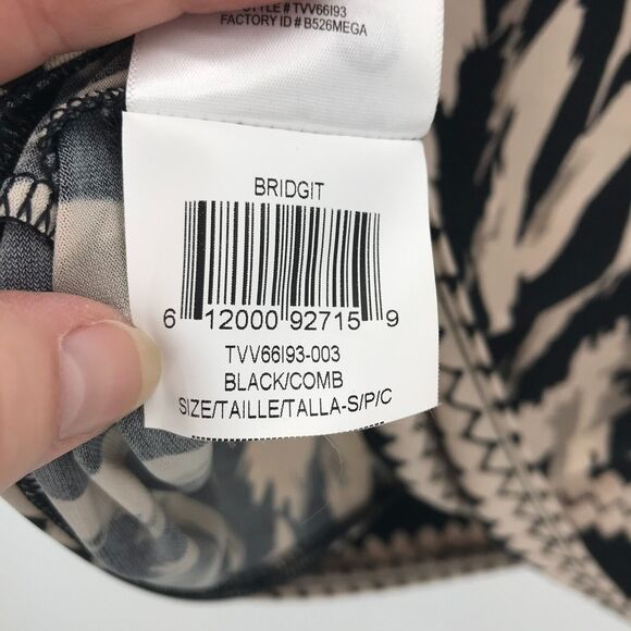 BCBGMaxazria Bridgit Mini Dress Womens Small Black Ivory Animal Print V Neck - Picture 7 of 13